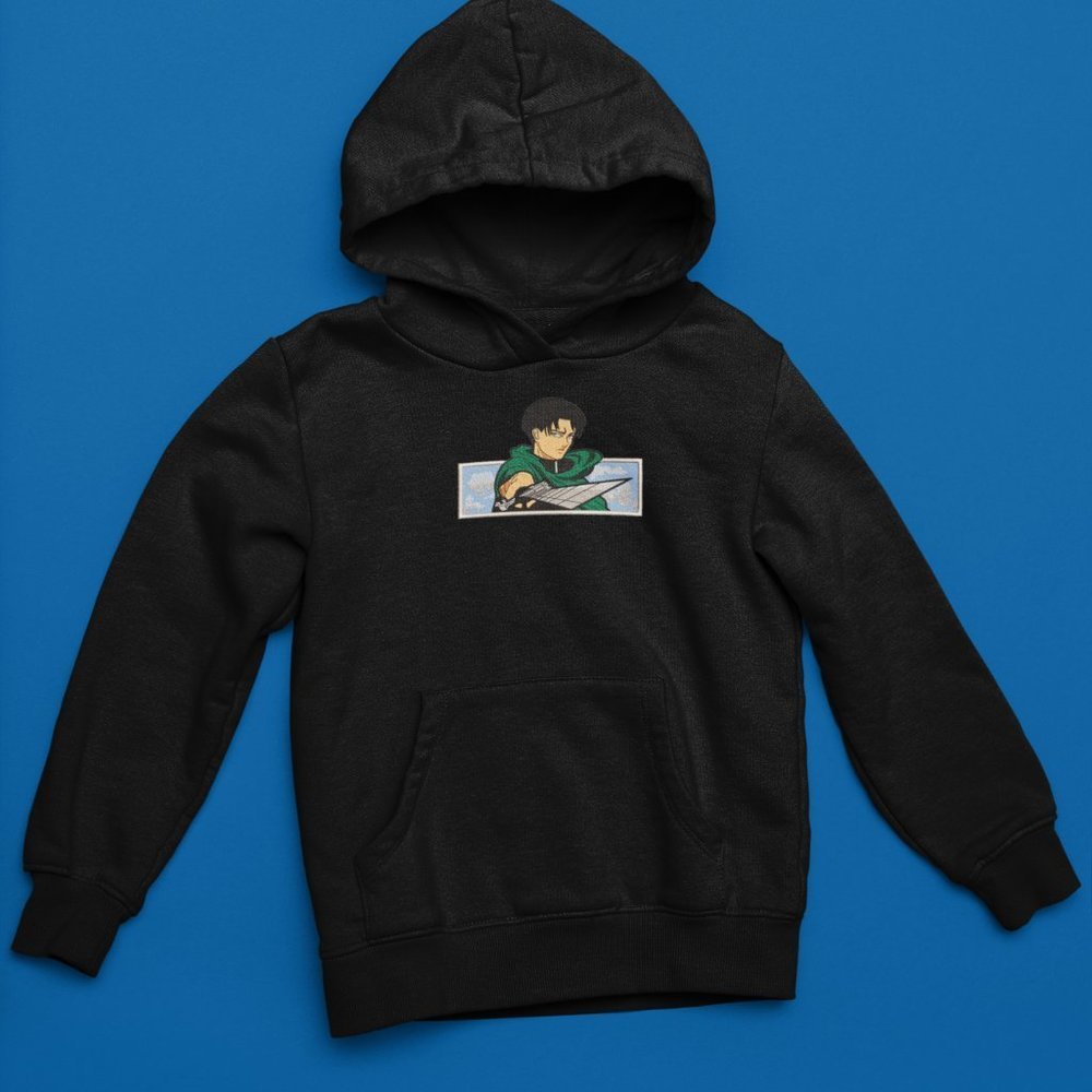 New- White&black Embroidered anime box hoodies